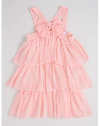 Rochie midi cu volane, Piersica