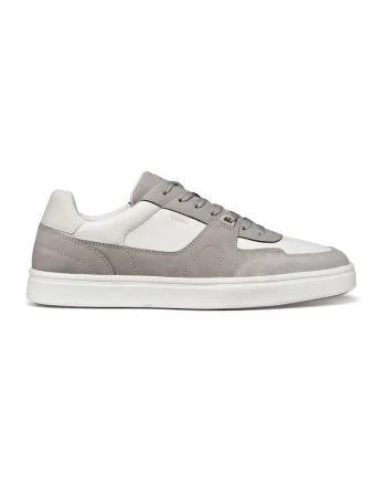 Pantofi sport Deiven low-cut din piele, Gri deschis/Alb murdar