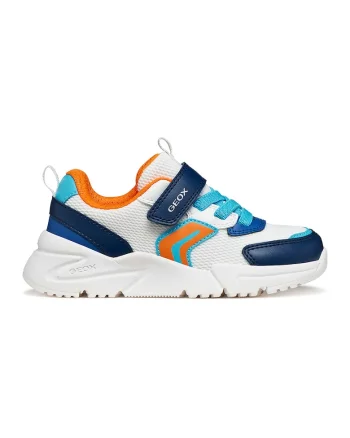 Pantofi sport Loftus cu model colorblock, Alb/Portocaliu mandarina/Bleumarin