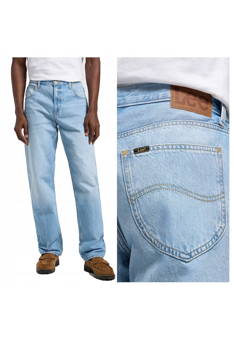 Blugi Barbati,  Oscar, Loose Fit, Talie Medie, 5 Buzunare, Lungi, Fermoar, Bumbac, W33-L32, Albastru