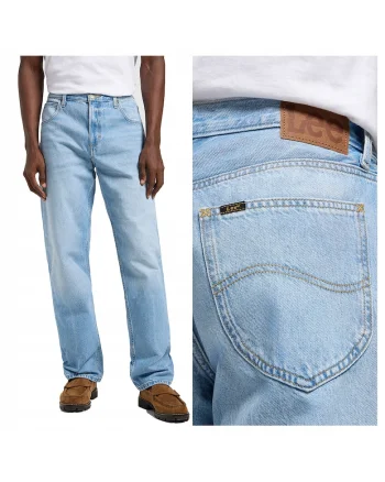 Blugi Barbati,  Oscar, Loose Fit, Talie Medie, 5 Buzunare, Lungi, Fermoar, Bumbac, W33-L32, Albastru