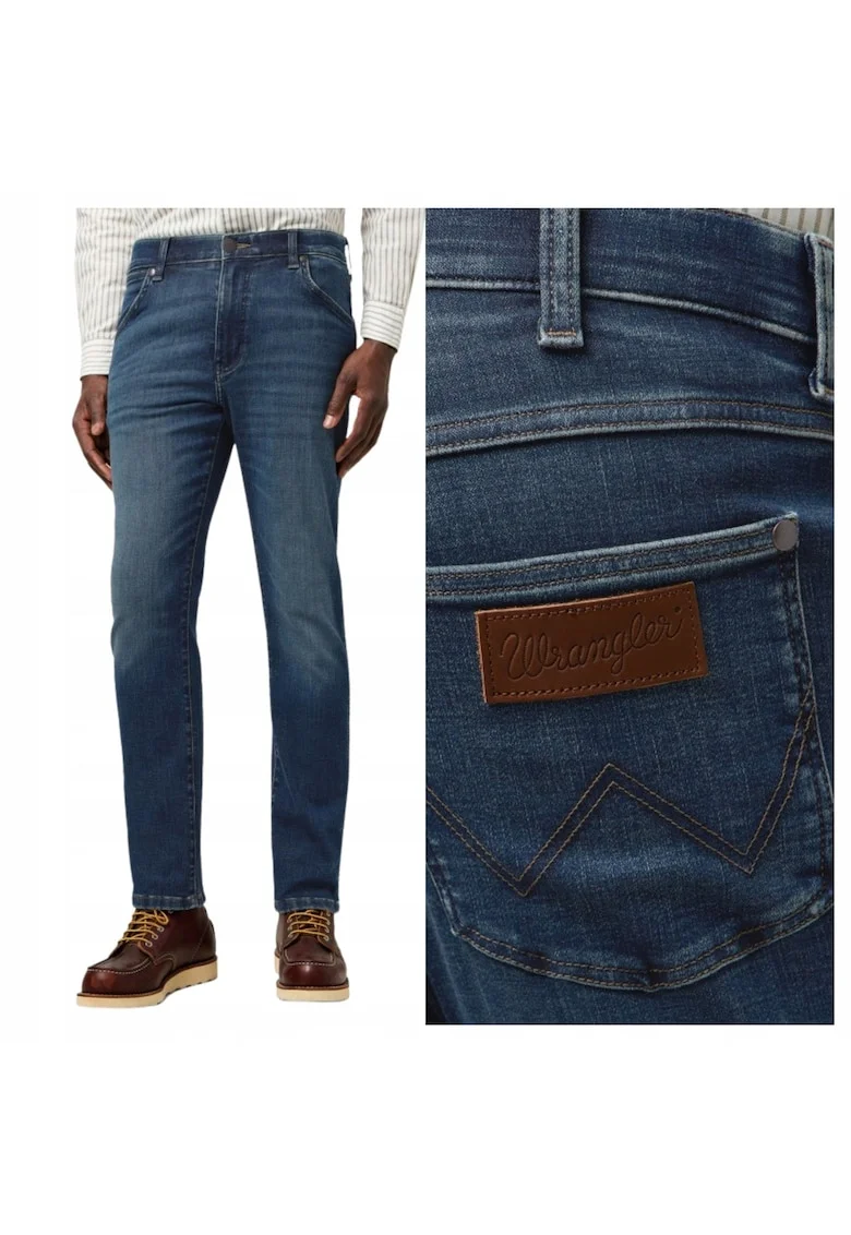 Blugi Barbati,  Larston, Slim Fit, Talie Medie, 5 Buzunare, Lungi, Fermoar, Bumbac, W31-L34, Albastru
