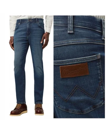 Blugi Barbati,  Larston, Slim Fit, Talie Medie, 5 Buzunare, Lungi, Fermoar, Bumbac, W31-L34, Albastru