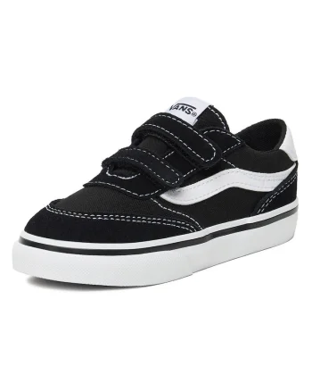 Pantofi copii,  tenisi, velcro, negru, piele