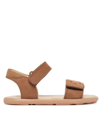 Sandale copii,  piele naturala, maro, velcro