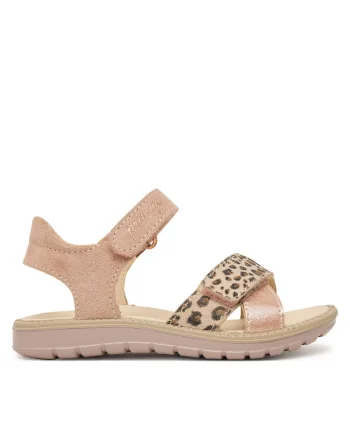 Sandale copii,  sistem inchidere Velcro, piele naturala, roz