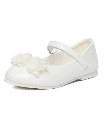 Pantofi copii,  balerini, confortabili, alb, material sintetic