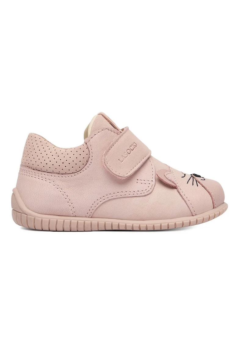 Pantofi copii,  piele naturala, roz, sistem inchidere Velcro