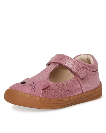 Pantofi pentru copii,  piele naturala, roz, inchidere velcro