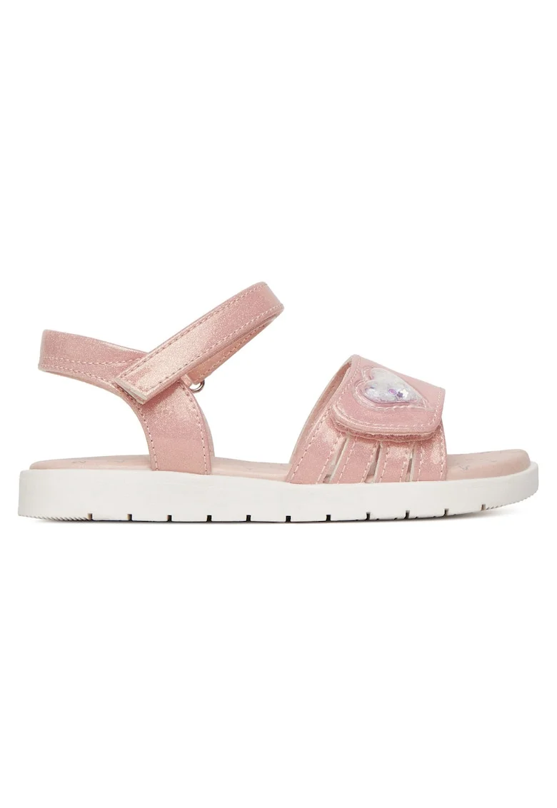Sandale copii,  roz, material textil, cu sistem inchidere Velcro