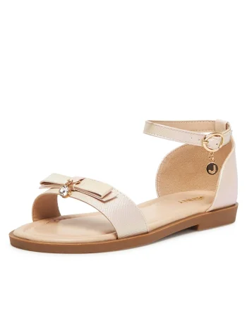 Sandale copii,  bej, material sintetic, pentru fete