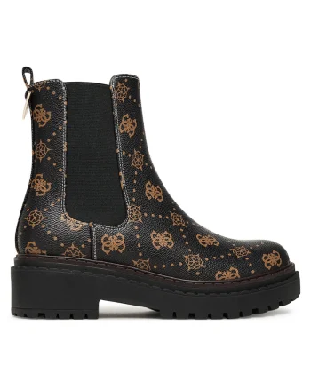 Botine dama,  piele ecologica, maro,