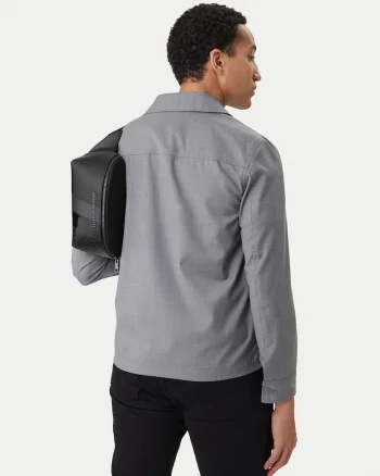 Geanta barbati,  Nerka, piele ecologica, neagra, One Size INTL