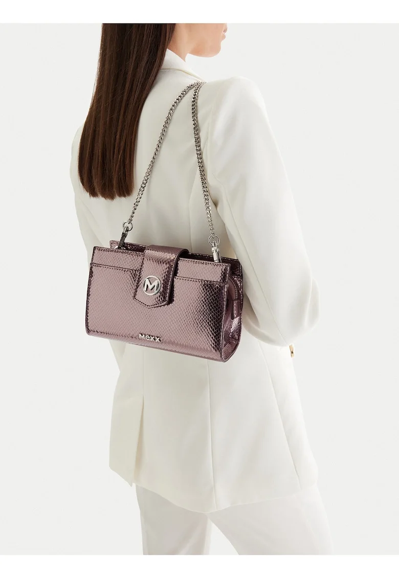 Geanta clutch,  sintetic, argintie, One Size INTL
