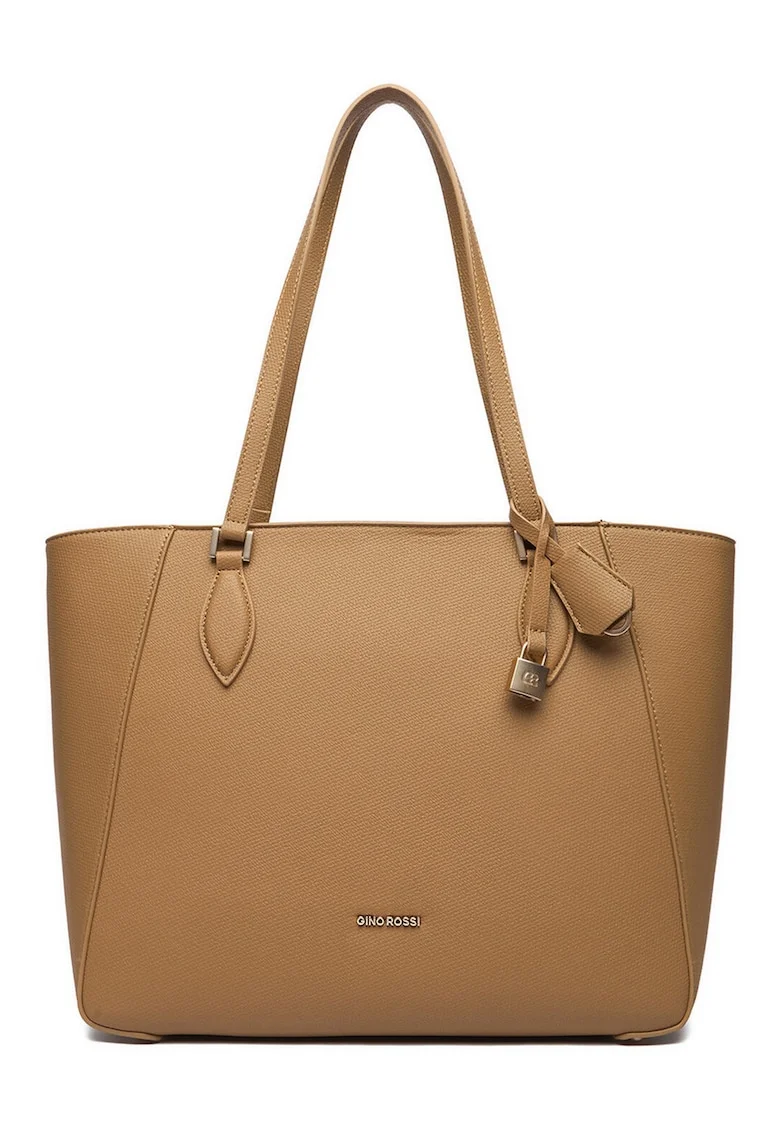 Geanta shopper  neagra, One Size, din material sintetic, pentru docuwqegewqmente A4, Maro