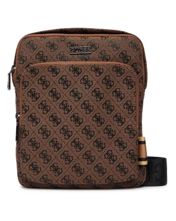 Geanta barbati,  textil, maro, Marime Unica INTL