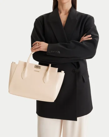 Geanta tote  bej, One Size INTL, material sintetic, format B5