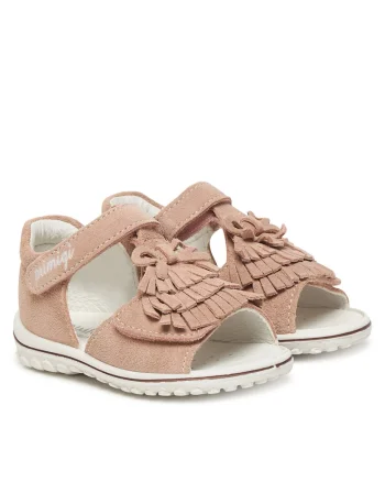 Sandale copii,  piele naturala, roz, cu velcro
