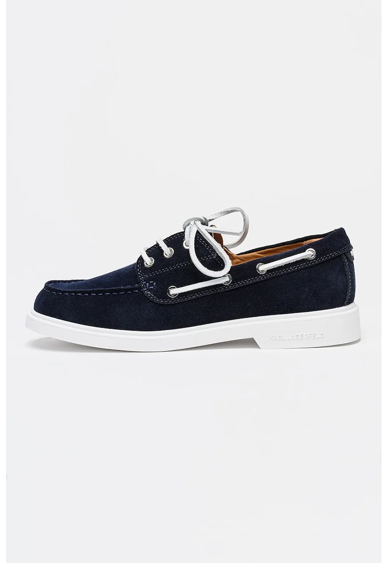 Pantofi boat din piele intoarsa Kori, Albastru ultramarin