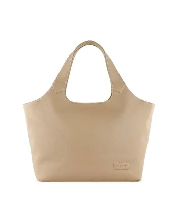 Geanta dama  Elsa marime M, piele naturala, 494610, Bej