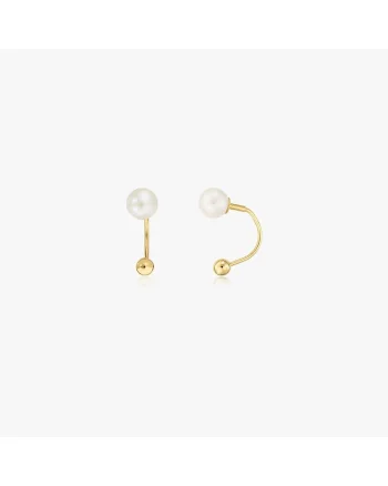 Cercei din aur Pearl Ear Jacket - Perle naturale