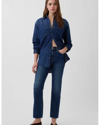 Blugi slim fit cu croiala dreapta, Albastru inchis,