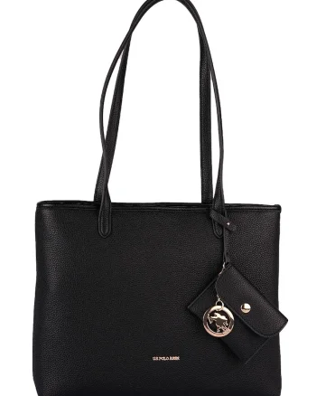 Geanta tote cu fermoar si cu etui, Negru