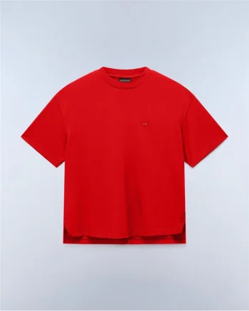 Tricou supradimensionat din bumbac cu terminatie asimetrica Aurora