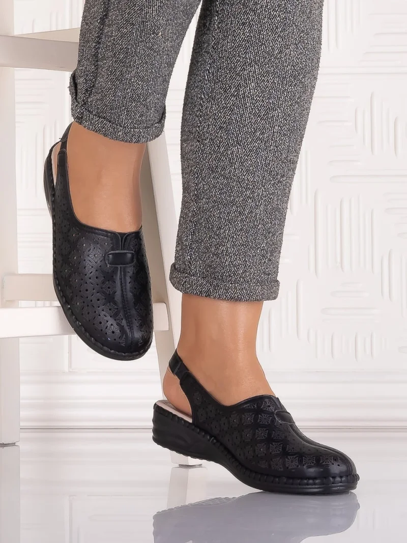 Pantofi Dama casual Negrii din Piele Ecologica Adnana