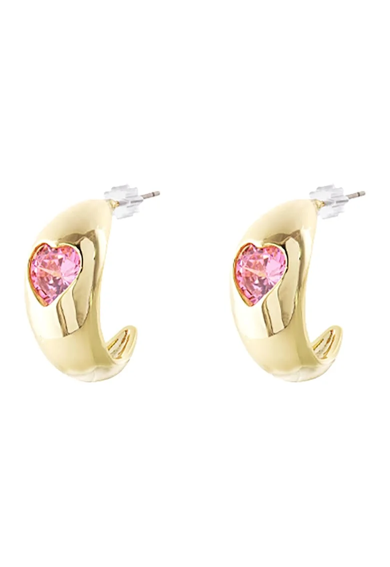 Cercei placati cu aur de 18K si decorati cu pietre zirconia