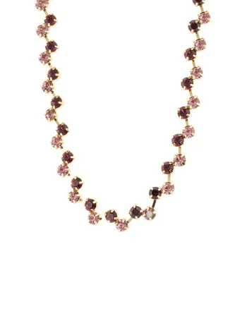 Colier placat cu aur de 18K si decorat cu zirconia Dance, Auriu/Maro