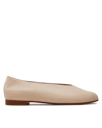 Balerini  304009525, Piele naturala, Ecru, Ecru