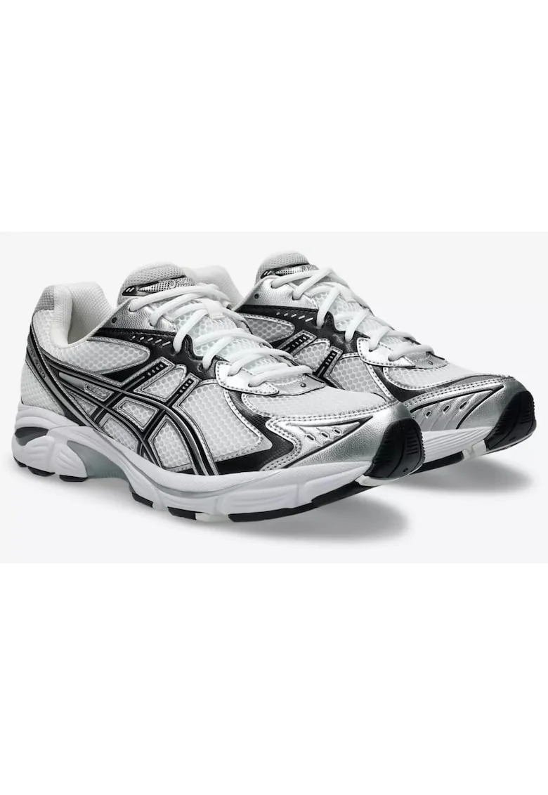 Pantofi sport unisex cu detalii metalizate GT-2160, Alb/Negru/Argintiu