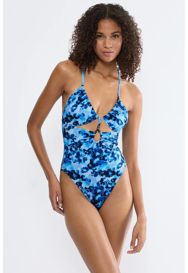 Costum de baie intreg Midnight Swim, Albastru royal/Albastru deschis