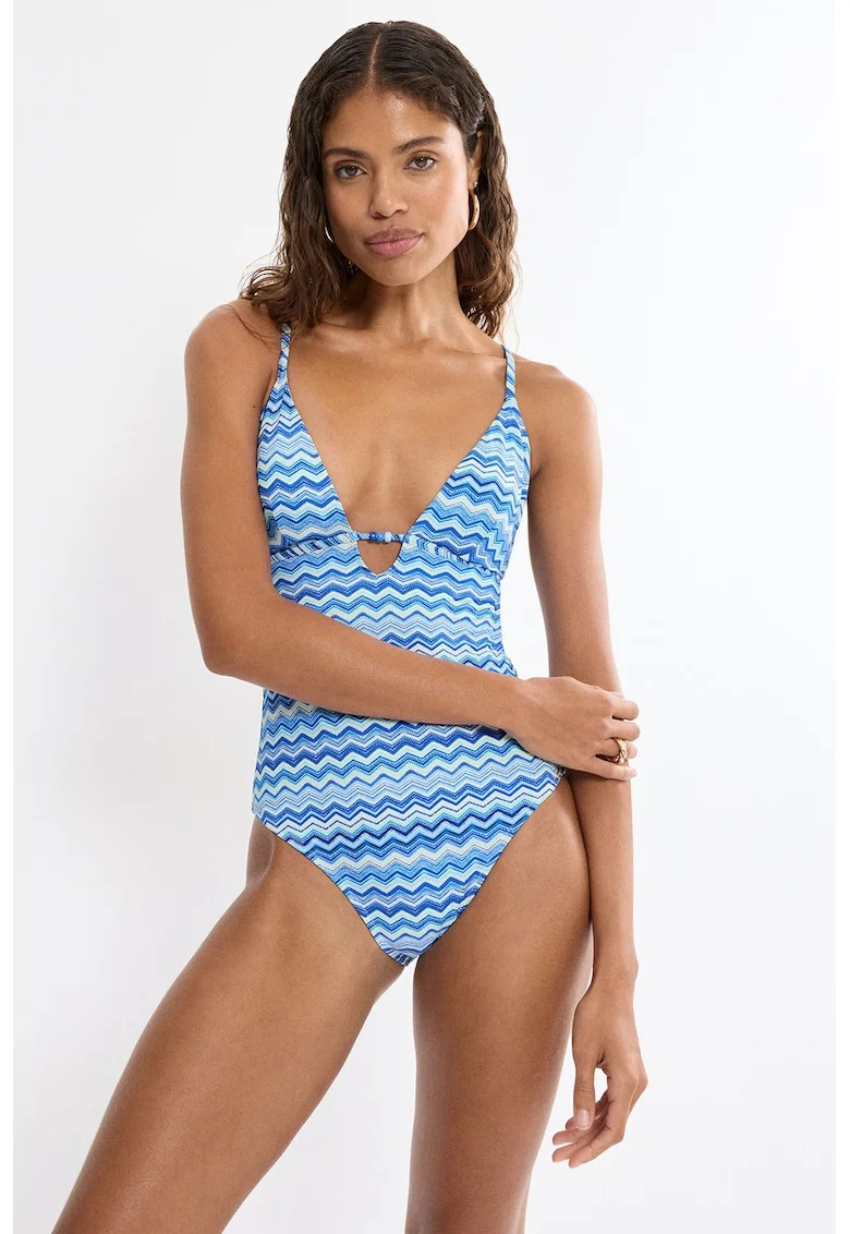 Costum de baie intreg Mix&Match Summer, Albastru glaciar/Albastru deschis