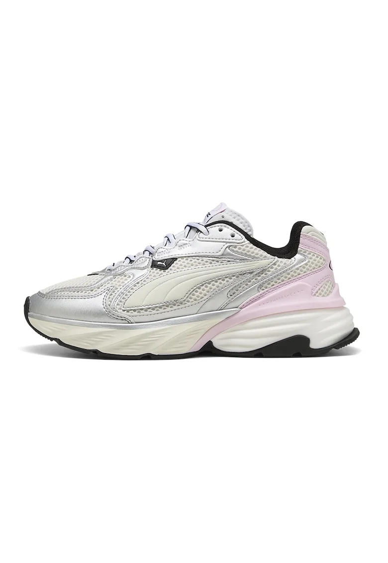 Pantofi sport Fade Nitro din material textil cu garnituri sintetice, Roz pastel/Argintiu