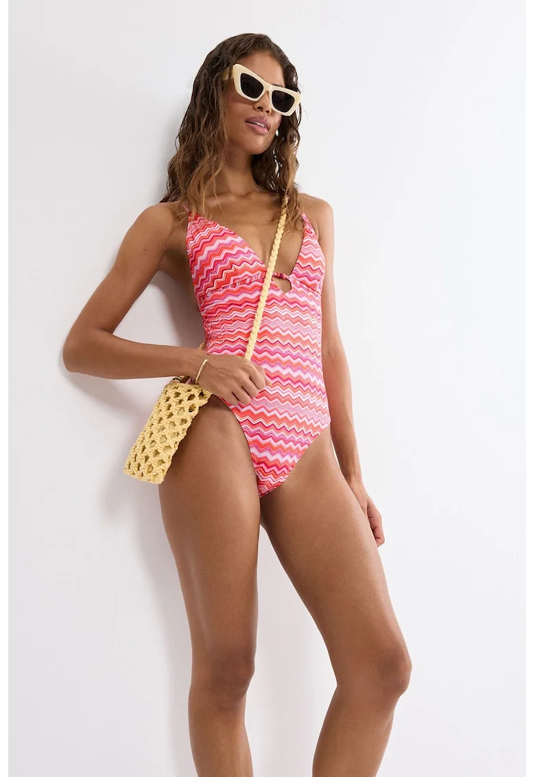 Costum de baie intreg Mix&Match Summer, Portocaliu/Fucsia/Roz pal