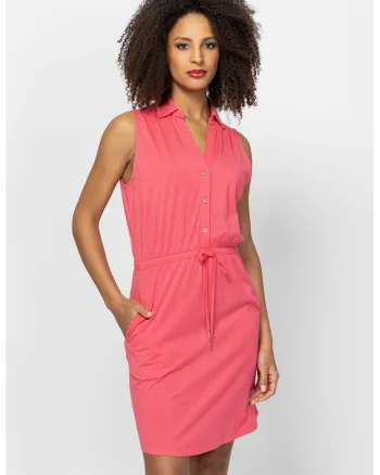 Rochie scurta cu buzunare laterale Volissa, Rosu capsuna