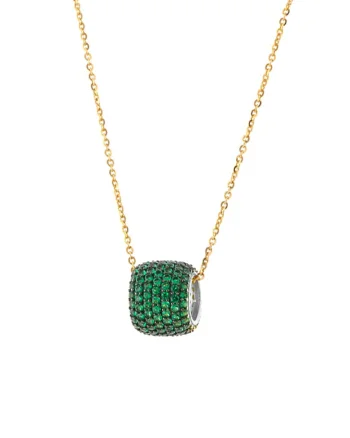 Colier din argint placat cu aur de 18K si zirconia Mirror, Auriu