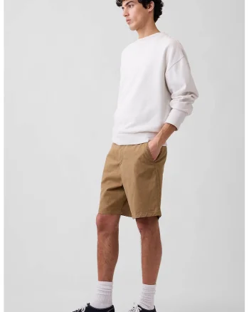 Pantaloni scurti chino cu buzunare, Caramel