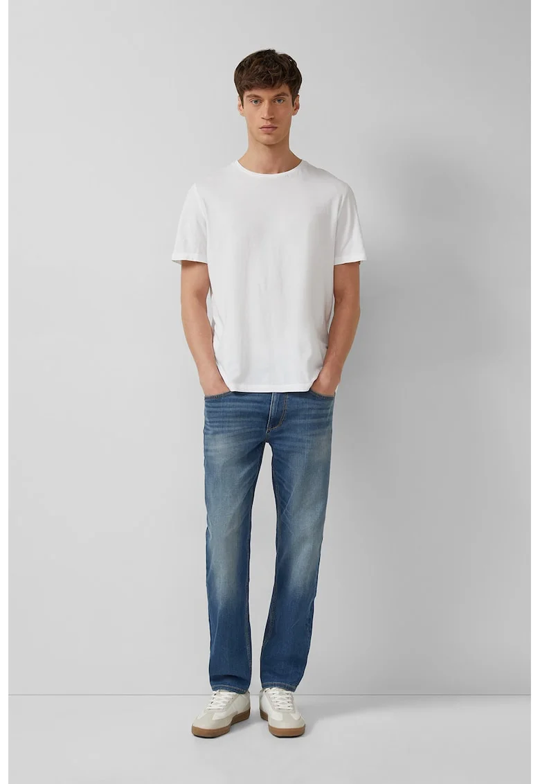 Blugi slim-fit cu croiala dreapta Nelio, Albastru inchis,