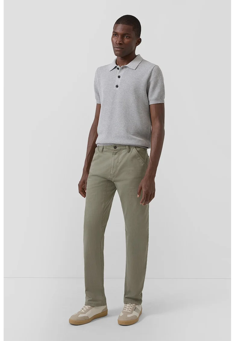 Pantaloni drepti cu talie medie, Verde deschis,