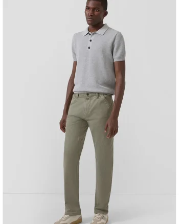 Pantaloni drepti cu talie medie, Verde deschis,