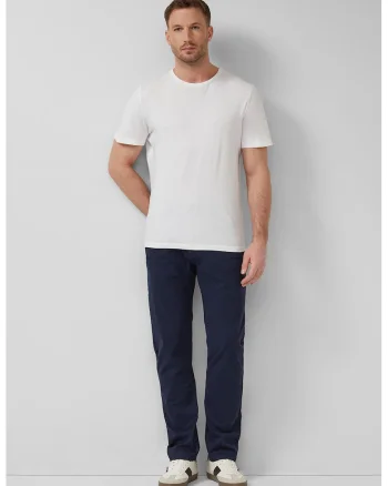 Pantaloni drepti cu talie medie, Bleumarin,