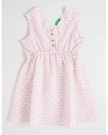 Rochie evazata cu nasturi, Roz pal
