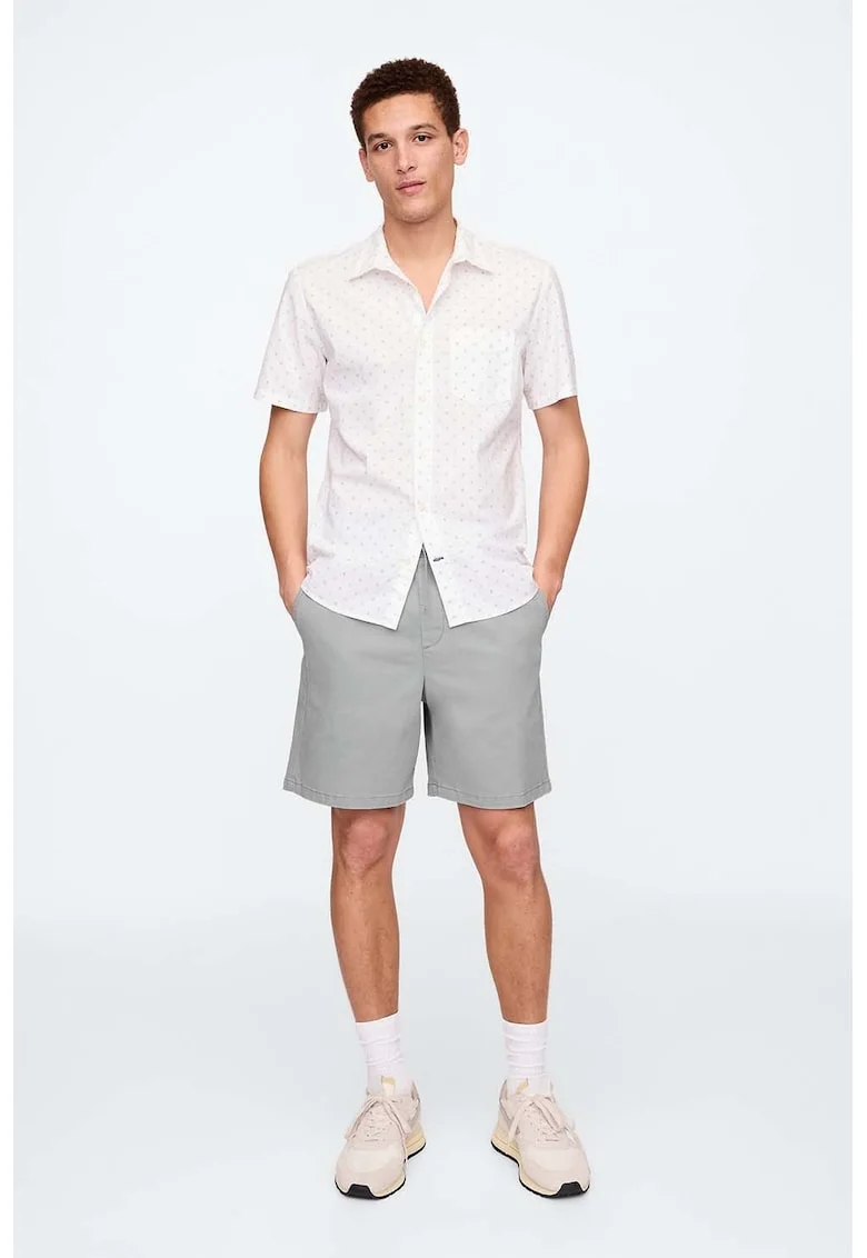 Pantaloni chino scurti cu snur, Gri deschis