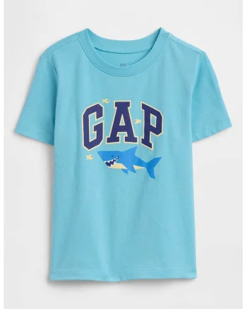 Tricou din bumbac cu imprimeu logo si grafic, Albastru pastel