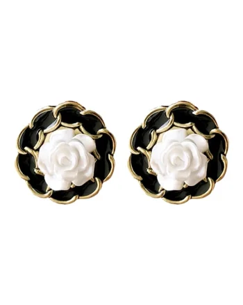 Cercei clips cu model floral