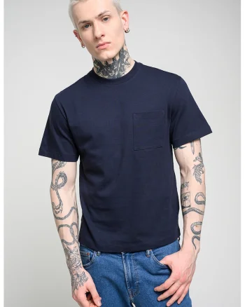 Tricou lejer din bumbac, Bleumarin