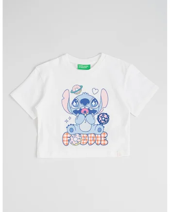 Tricou din bumbac cu decolteu la baza gatului, Roz/Albastru